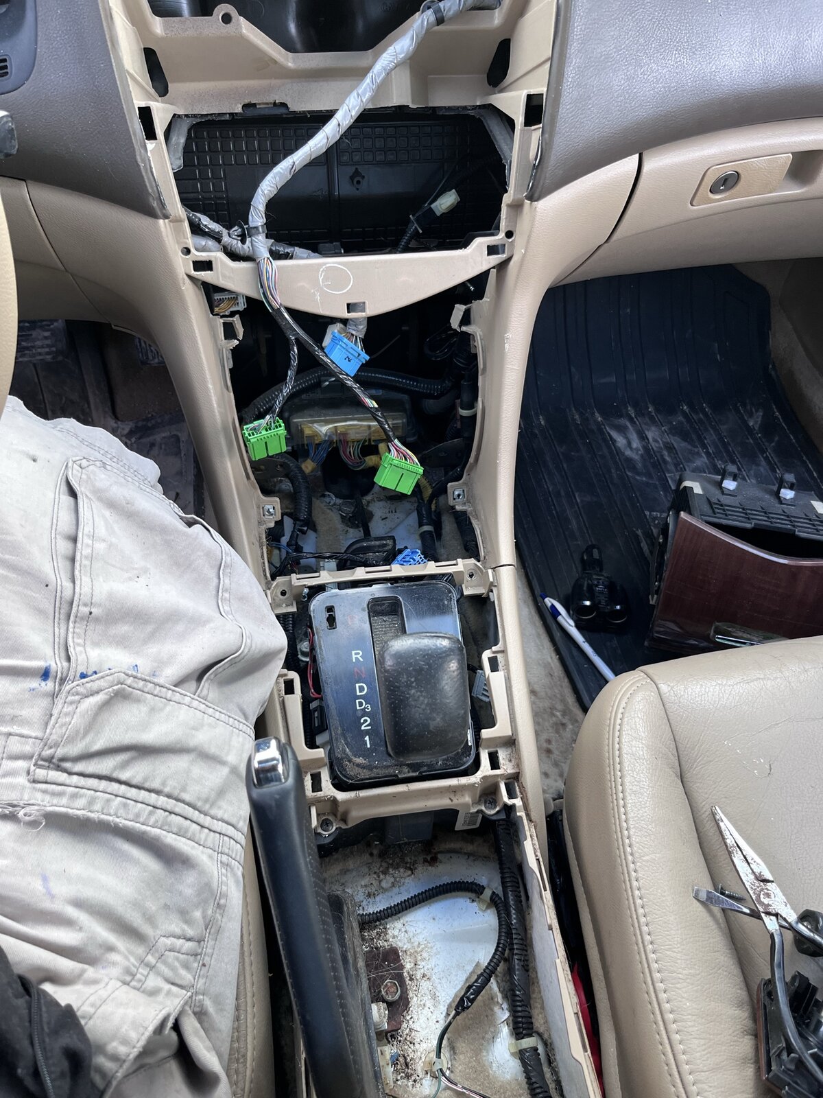 Honda Accord dash mid-disassembly during head-unit install